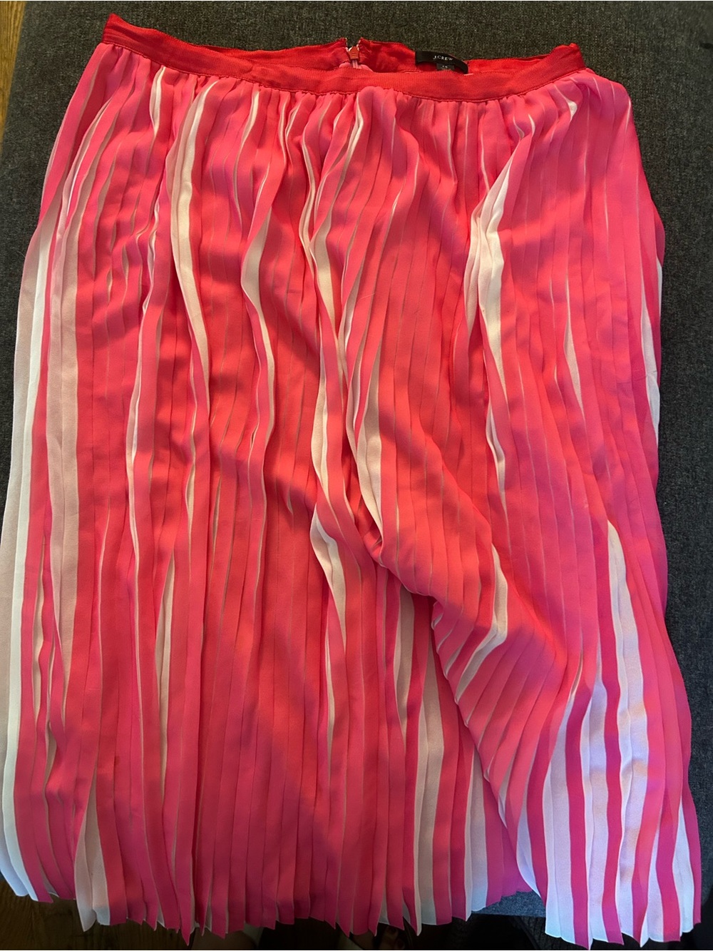 J. Crew Two-Tone Pink Pleated Midi Skirt